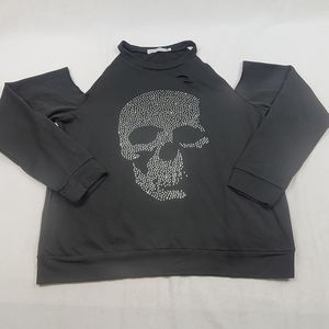 MISSLOOK Black Long Sleeve Top with Skull Design